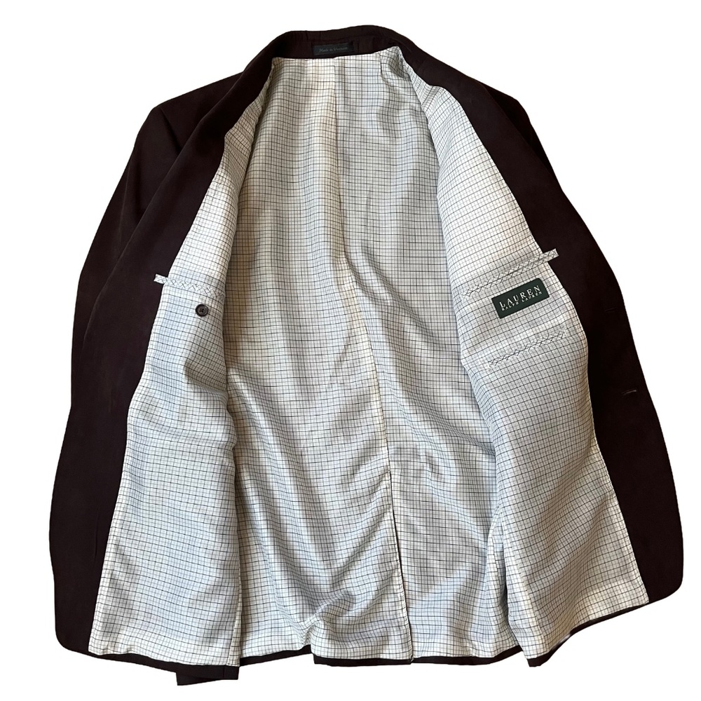 Lauren Ralph‎ Lauren Mens Sport Coat Blazer Chocolate Brown Classic Two Button - Picture 4 of 12